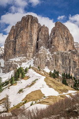 Fototapeta na wymiar Snow covered mountain in the Dolomites, Italy