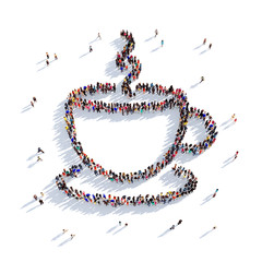 cup of coffee cup of tea people 3d