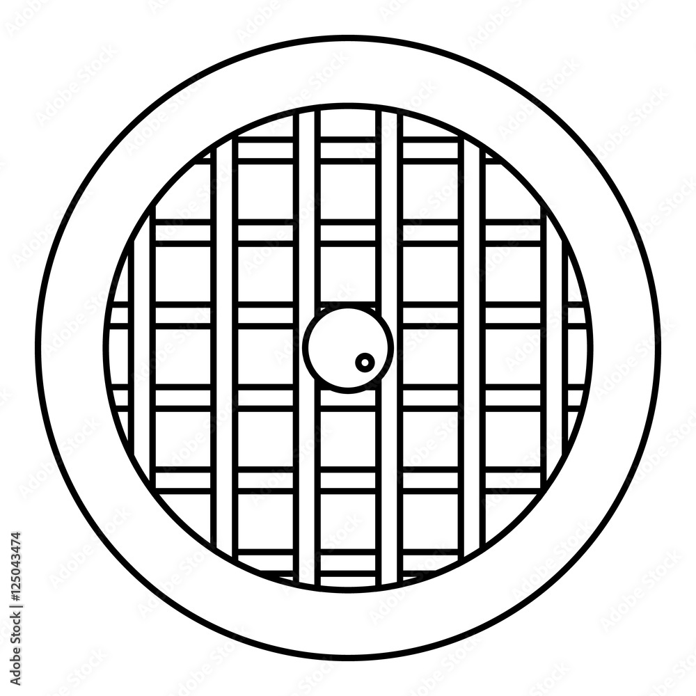 Poster Pie with lattice top icon. Outline illustration of pie with lattice top vector icon for web