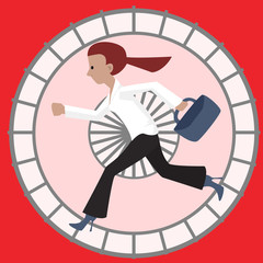woman in hamster wheel