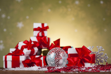 Set of gift box, Christmas background 