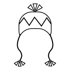 Winter hat icon. Outline illustration of winter hat vector icon for web