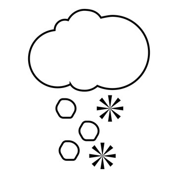 Snowy cloud icon. Outline illustration of snowy cloud vector icon for web