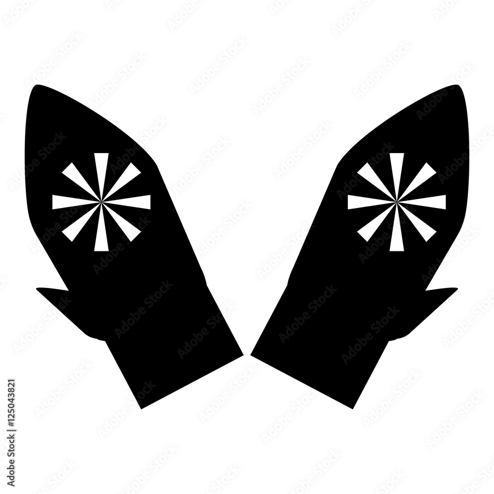Poster mittens with snowflake icon. simple illustration of mittens with snowflake vector icon for web