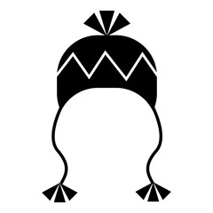 Winter hat with tassels icon. Simple illustration of winter hat with tassels vector icon for web