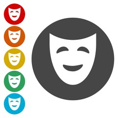 Mask theater vector icons 