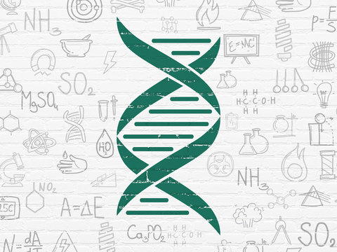 Science concept: DNA on wall background