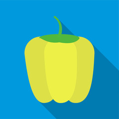 Fresh sweet green pepper icon. Flat illustration of fresh sweet green pepper vector icon for web