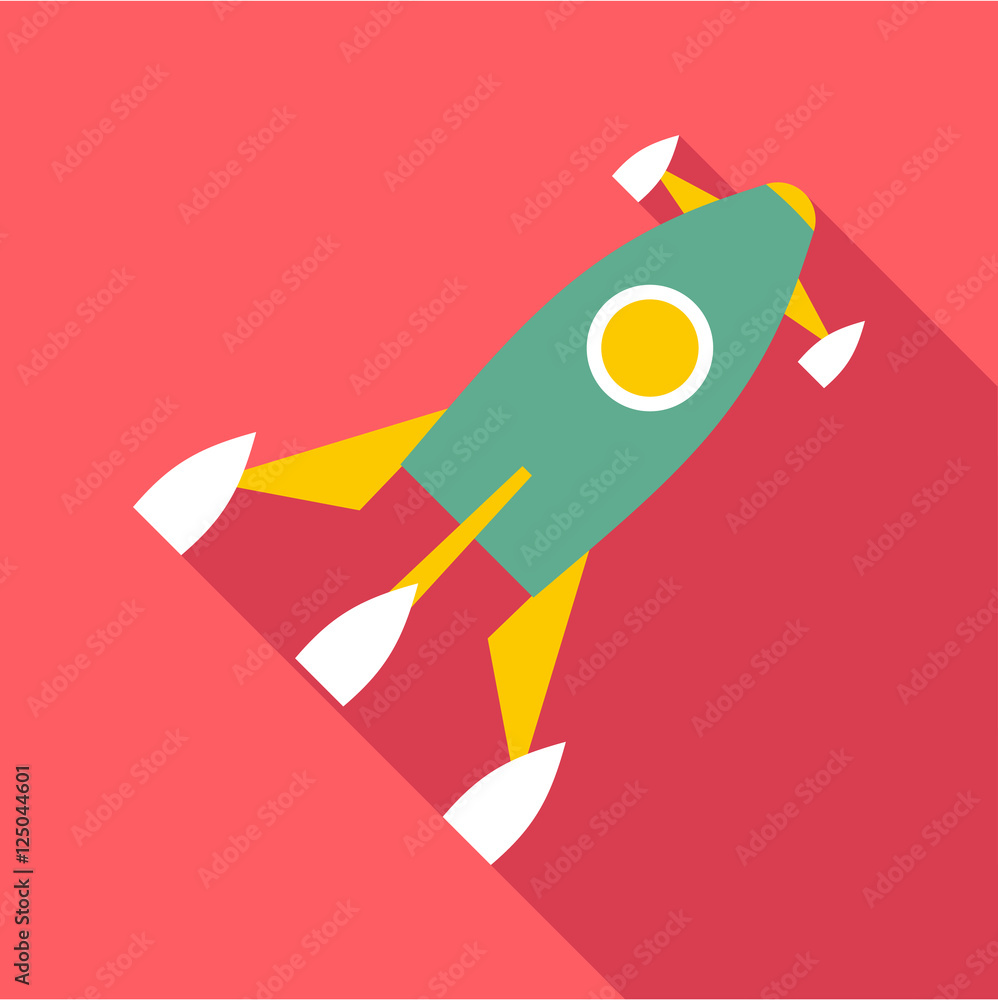 Poster rocket launch icon. flat illustration of rocket launch vector icon for web