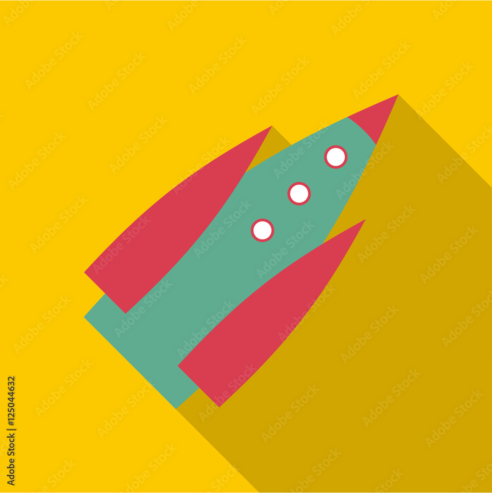 Poster spaceship icon. flat illustration of spaceship vector icon for web