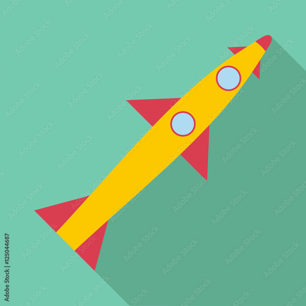 Poster rocket launch icon. flat illustration of rocket launch vector icon for web