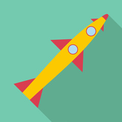 Rocket launch icon. Flat illustration of rocket launch vector icon for web