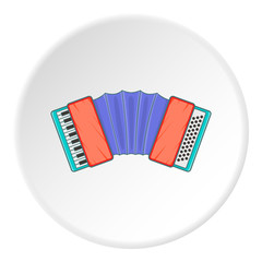 Accordion icon. Cartoon illustration of accordion vector icon for web