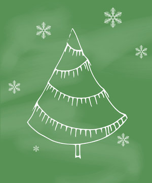 Christmas Tree in Snow