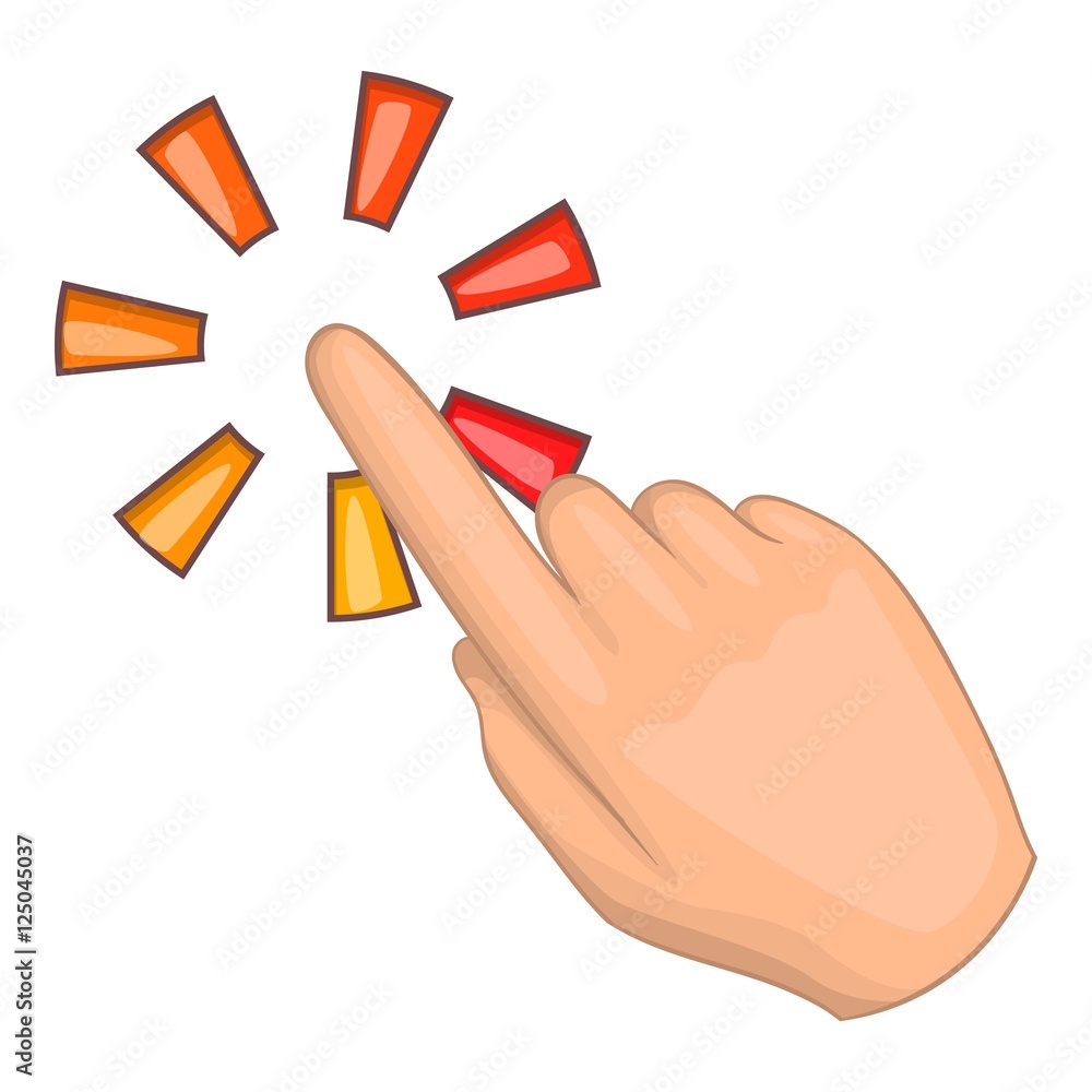 Poster hand cursor icon. cartoon illustration of cursor vector icon for web design