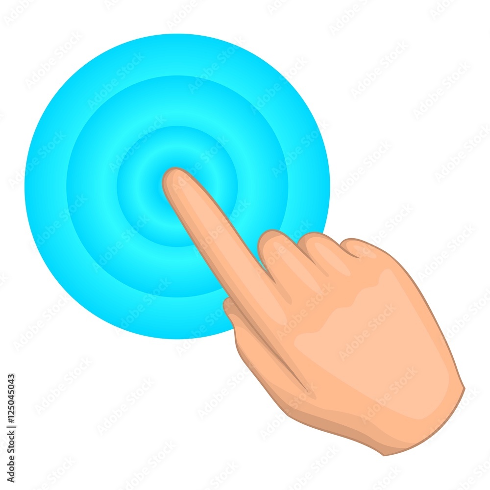 Poster cursor hand click icon. cartoon illustration of cursor vector icon for web design