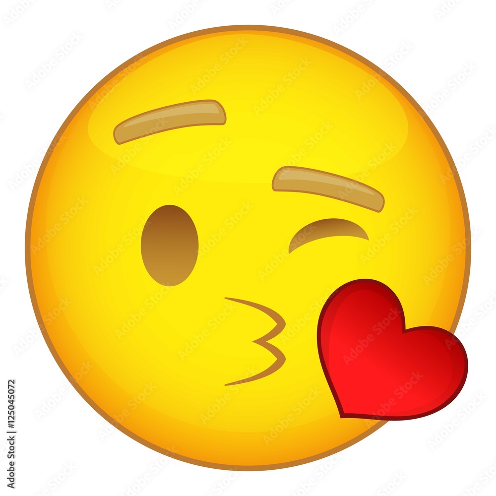 Sticker emoticon in love with heart beating icon. cartoon illustration of emoticon vector icon for web desig - Stickers