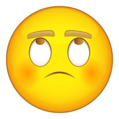 Thinking emoticon smiley icon. Cartoon illustration of emoticon vector icon for web design