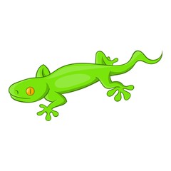 Green gecko lizard icon. Cartoon illustration of gecko lizard vector icon for web design