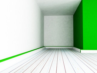 empty room in white and white colors, 3d