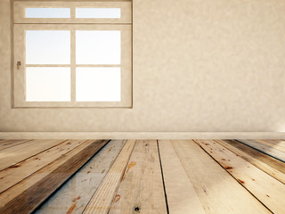 empty room with the window, 3d