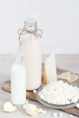 Light composition with dairy products