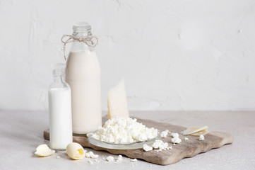 Light composition with dairy products