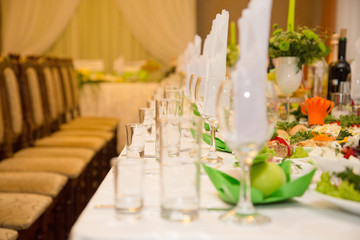 Naklejka na ściany i meble banquet table setting in restaurant