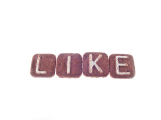 letter cookies spelling the word like