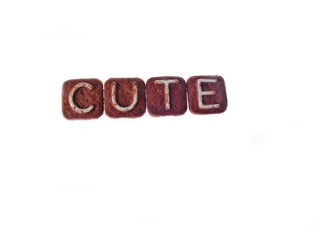 letter cookies spelling the word cute