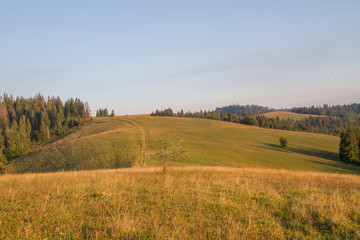 Mountain landscape at sunrise