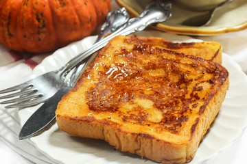 Pumpkin French Toast served with Pumpkin Latte