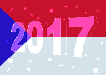 Новый 2017 год на фоне флага Чехии