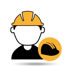avatar man construction worker with helmet icon vector illustration