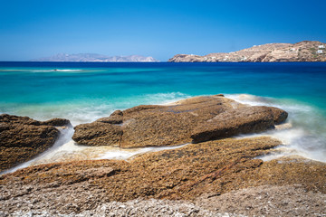 Stones with foggy Sea