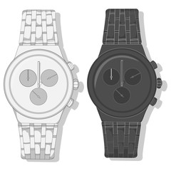 Men watch classic design vector