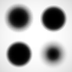 Abstract Halftone Backgrounds. Vector Set of Isolated Modern Des