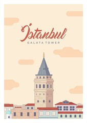Istanbul Galata Tower illustration