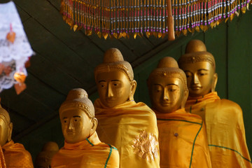 Buddhist monks with topknots