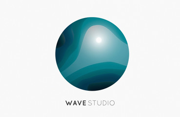 Wave logo. Business Icon. Blue logo. Company logo