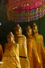 Buddhist monks with topknots