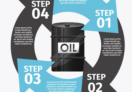 Circle Element Oil Energy Infographic with Barrel Icon 2