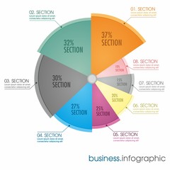 Round business infografik - obrazy, fototapety, plakaty