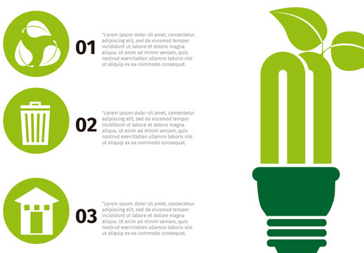 Plant and Lightbulb Illustration Element Recycling Infographic 2