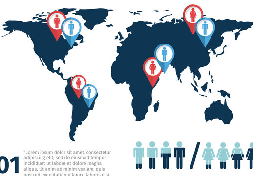 Global Demographics and Population Distribution Infographic Template