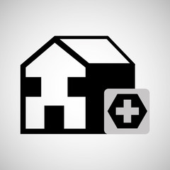 building hospital cross icon graphic vector illustration eps 10