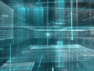 Abstract glass street - digitally generated image