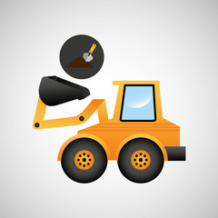 excavator wheeled construction spatula design vector illustration eps 10