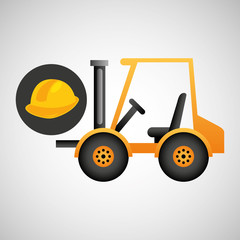 forklift truck construction helmet icon graphic vector illustration eps 10