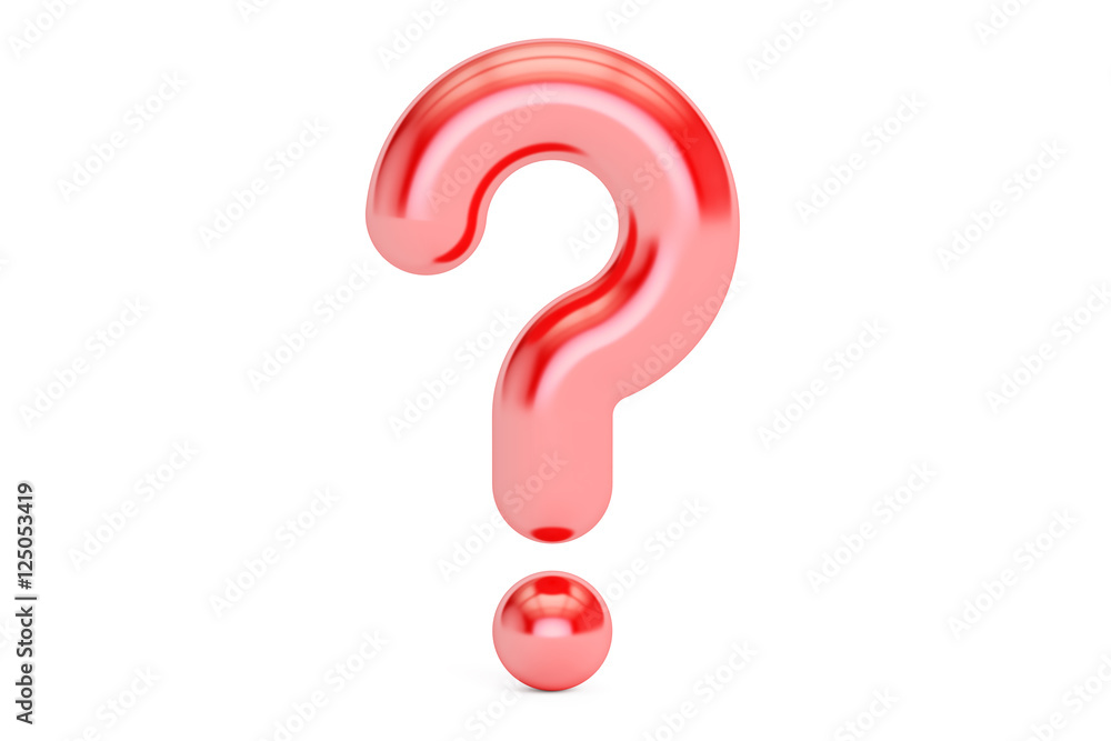 Poster red question mark, 3d rendering